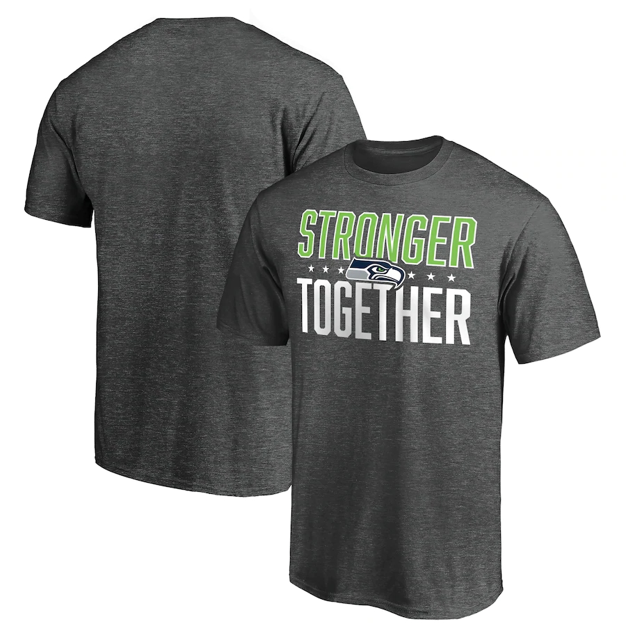 Men's Seattle Seahawks Heather Charcoal Stronger Together T-Shirt